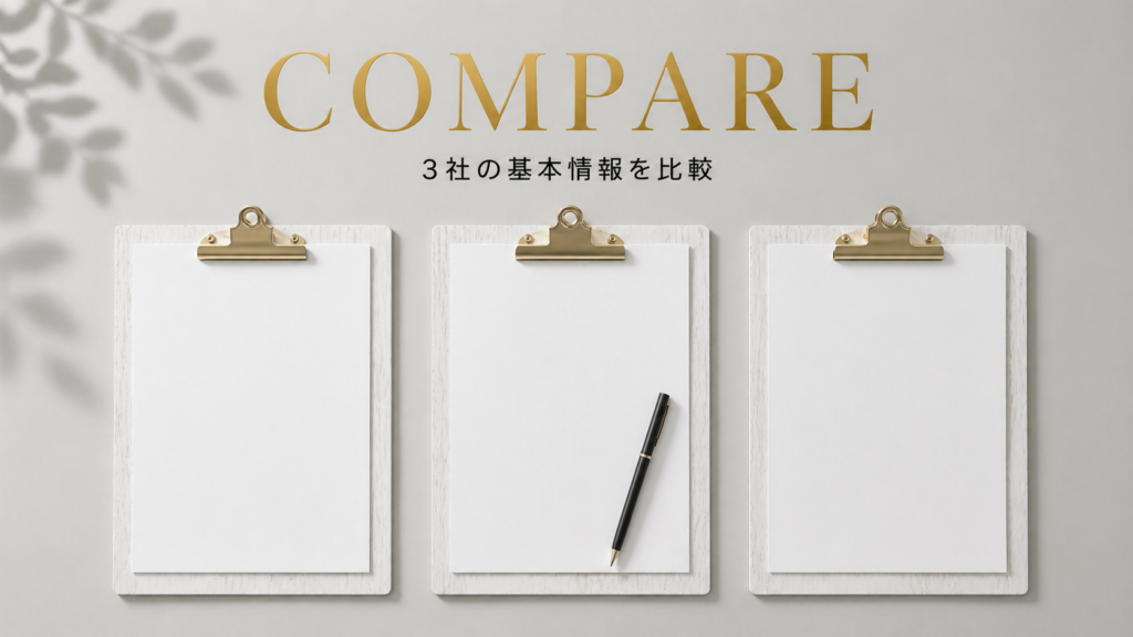 3社の基本情報を比較