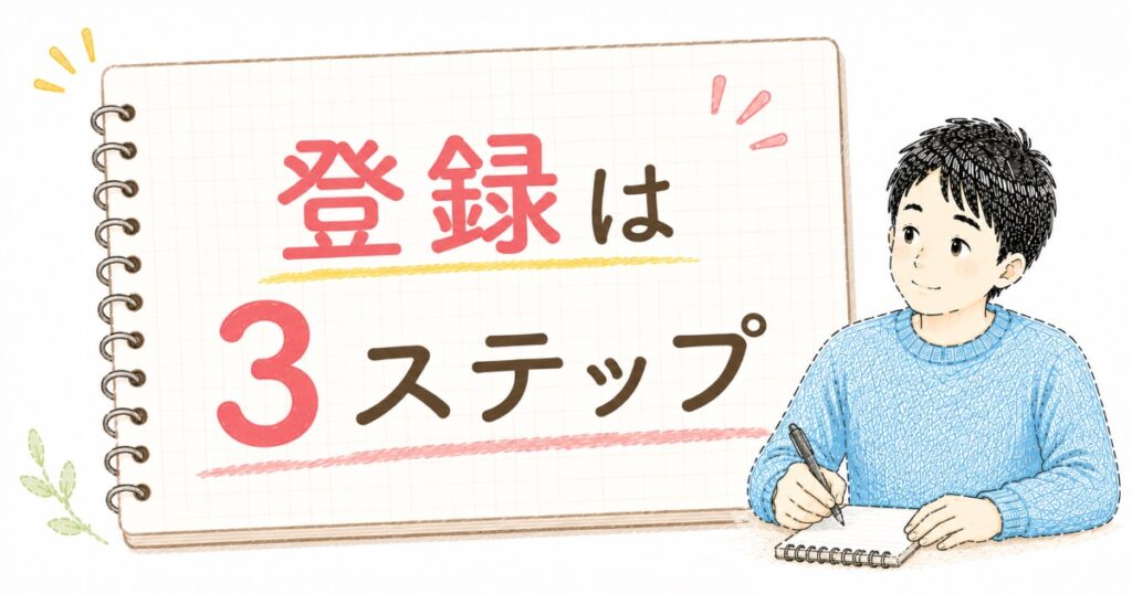 登録は3step